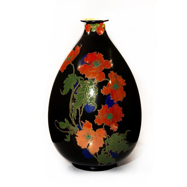 Rare Royal Doulton Asian Style Floral Vase