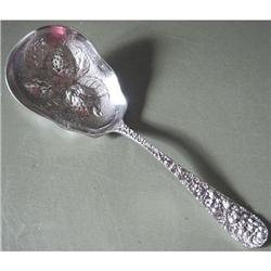 Chased Stieff Sterling Berry Serving Spoon #2006491