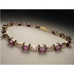 Estate 14K YG Fancy Oval Amethyst Bracelet #2006725