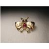 Image 1 : 14K YG Ruby Diamond Sapphire Butterfly Brooch #2006739