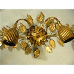 italian glass and brass sconce marked! #2006838