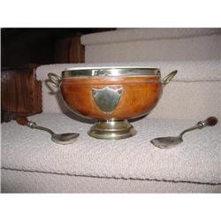 English Oak & Silverplate Salad Set #2006844