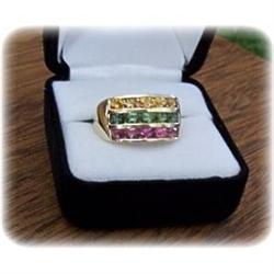 Estate 14k YG 3 Color Tourmaline Ring #2018172