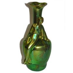 Zsolnay Pecs Art Nouveau Figural Vase #2018287