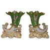 Image 1 : Pair Jacob Petit Porcelain Cornucopia Vases #2018313