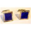 Image 1 : Pair of 18K Gold and Lapis Lazuli Cufflinks #2018916