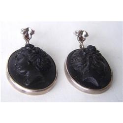 Pair of Antique Lava Stone Earrings #2019157