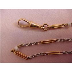 Edwardian Platinum Yellow Gold Seed Pearl Chain#2033366