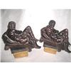 Image 1 : Pair Classical Bookends Plaster Bronze Finish #2033379