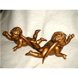 Italian Hanging Cherubs Carved 19th Century #2033441