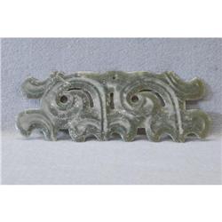 Daul  Side  Carved  Antique  Celadon  Jade   #2033555