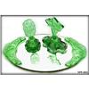 Image 1 : CZECH ART DECO GLASS VANITY TRAY GREEN NYMPHS #2033695