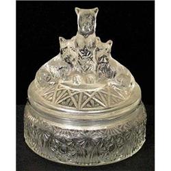 MY PET Clear Depression Glass Powder Jar #2033866