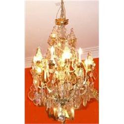 Antique French Bronze and Crystal Chandelier #2033900