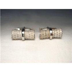 Estate 14K WG Gold Textured Mens Cufflinks #2034056