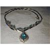 Image 1 : Estate 14K WG Filigree Diamond Emerald Necklace#2034082