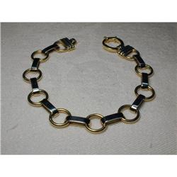 Estate 14K 2-Tone Two-Tone Toggle Lock Bracelet#2034092