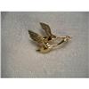 Image 1 : Estate 14K YG Gold Diamond Geese Goose Brooch #2034117