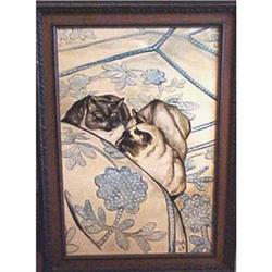 Portrait of  Siamese cats on the bed #2034165