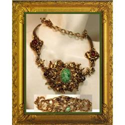 Vintage Edwardian GARNET necklace & bracelet #2034201