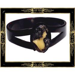 Vintage ART NOUVEAU Galalith CAMEO Bracelet #2034234