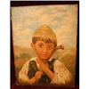 Image 1 : 19TH CENTURY OIL ON CANVAS CHILD IN PRIMITIVE #2044970