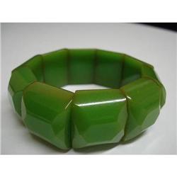 DECO APPLE GREEN BAKELITE STRETCH CHUNKY #2044993