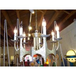 Vintage Gothic Metal Chandelier-midcentury #2045124