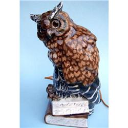 ERNST BOHNE OWL ON BOOKS PORCELAIN PERFUME LAMP#2045154