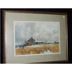 Century House Signed Watercolor L.E. Smith #2045212