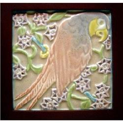 Rookwood Parrot Trivet MAHOGONY framed #2045261