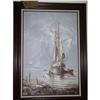 Image 1 : Boat GHOST Ship Oil Painting Large Framed B. #2045278