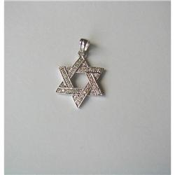 VINTAGE 18K W GOLD & DIAMOND  Star of David  #2045320