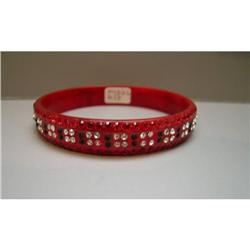 Celluloid Deco Red White & Black Rhinestone #2045388