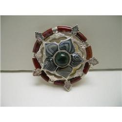 Victorian Rare Sterling  Agate Scottish  Brooch#2045394