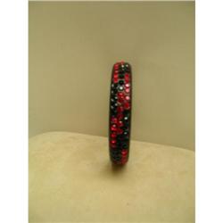 Celluloid vintage Black and Red /deco Bangle #2045396