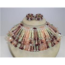 Stanley Hagler Glass Multicolor Bib Necklace & #2045400