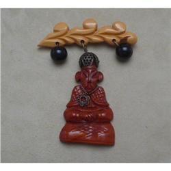 Bakelite Vintage Buddha Brooch #2045410