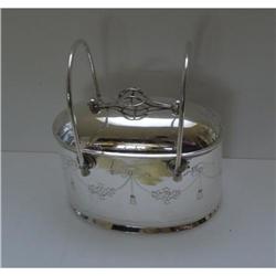 Victorian Silverplate handbag Biscuit Box #2045413