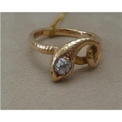 Victorian 18Ct Gold and Diamond Snake Ring #2045451