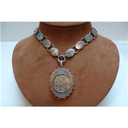 Victorian Sterling Silver Necklace and Locket #2045468