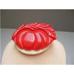 Bakelite Vintage Bright Red Tomato Brooch #2045471