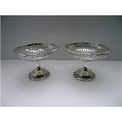 English Sterling Silver Pierced Pair of Tazzas #2045472