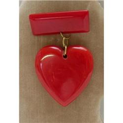 Bakelite Vintage Heart Brooch #2045480