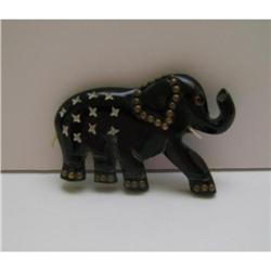 Bakelite Vintage Carved Elephant Brooch #2045481