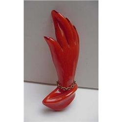 Bakelite Hand with crossed fingers pin #2045483