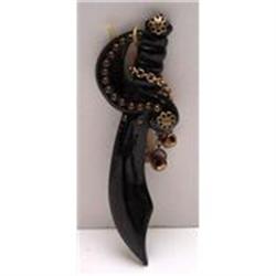 Bakelite vintage Black Sword Brooch #2045485