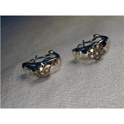 14K WG Filigree Chocolate Diamond Star Earrings#2045549