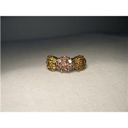 18K Yellow Sapphire Brown Diamond Floral Ring #2045567