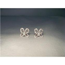 Estate 14K WG Gold Diamond Butterfly Earrings #2045579